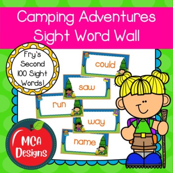 Preview of Camping Sight Word Wall Fry's Second 100 Sight Words
