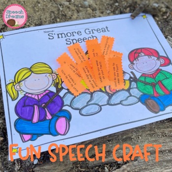 Preview of Camping Speech Therapy Craft for Articulation & Language: Smore Activity Fall