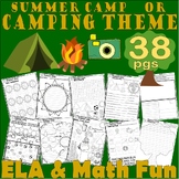 Camping Summer Camp Theme NO PREP Worksheets Writing Promp