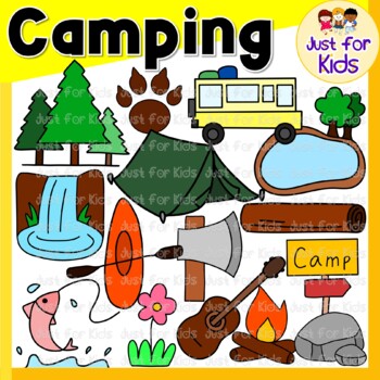 Camping．Summer Clipart By Just For Kids．30pcs by Just For Kids | TPT