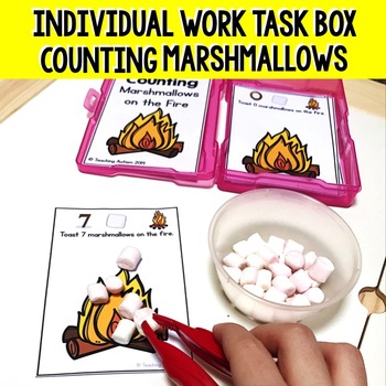 Preview of Camping Theme Activities, Counting Marshmallows Math Activity