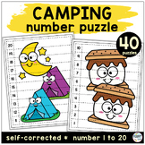 Camping Theme Activities Math Number Puzzles 1-20 for Summ
