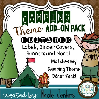 Preview of Camping Theme Add On Pack EDITABLE