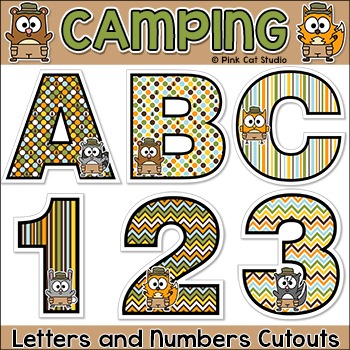 forest animals camping theme bulletin board letters by