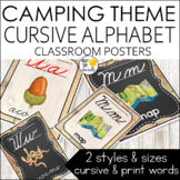Camping Theme Alphabet Posters Cursive Font - Camping Them