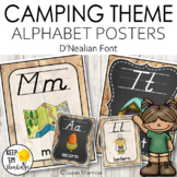 Camping Theme Alphabet Posters D'Nealian Font - Camping Th