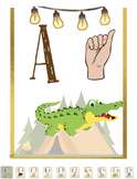 Camping Theme Alphabet Posters with ASL and Beginning Sound