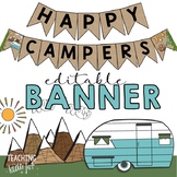 Camping Theme Banner Editable