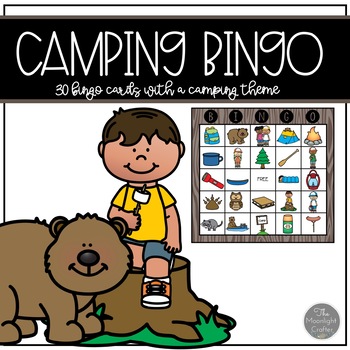Preview of Camping Theme Bingo Game for 30 Children