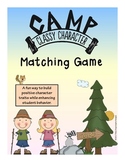 Camping Theme Character Education Matching Card Game Activity