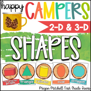 Preview of Camping Theme Classroom Decor 2D & 3D SHAPES