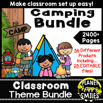 Preview of Camping Theme Classroom Decor Bundle