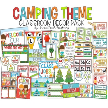 Preview of Camping Theme Classroom Decor Kit