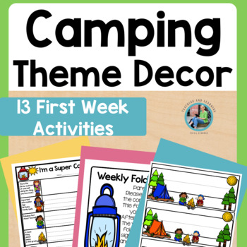 Preview of Camping Theme Classroom Decor and Camping Theme Activities for Back to School