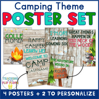 Preview of Camping Theme Classroom Poster Set
