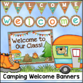 Camping Theme Classroom Decor Welcome Banner Pennants Door Sign