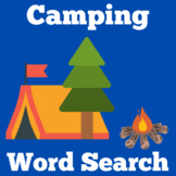 Camping Theme Day | Worksheet Word Search Activity 1st 2nd