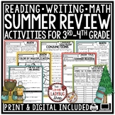 3rd 4th Grade Summer School Review Packet Writing Prompts 