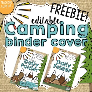 Preview of Camping Theme Editable Folder Cover