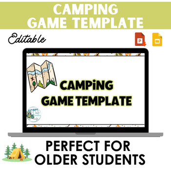 Preview of Camping Theme Editable Game Template for Middle & High School Students