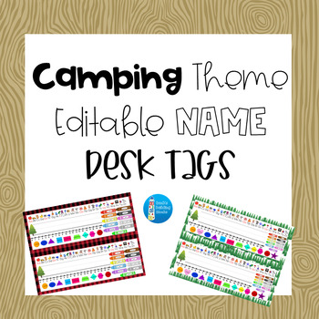 Editable Camping Themed Name s Worksheets Teaching Resources Tpt