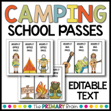 Camping Theme Editable Hall Passes