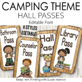 Camping Theme Hall Passes:  Camping Theme Classroom Decor