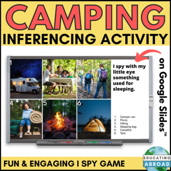 Preview of Camping Theme I Spy Game for Making Inferences | Summer Language Arts Activity