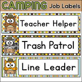 Forest Animals Camping Theme Classroom Jobs Labels - Editable