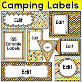 Camping Theme Editable Classroom Labels - Make Name Tags, 