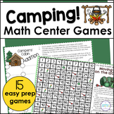Camping Theme Math Center Games - Addition Subtraction Pla