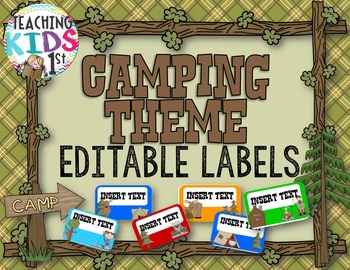 Camping Theme Editable Name s Or Labels By Teaching Kids 1st Tpt
