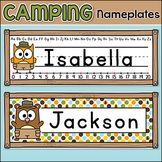 Camping Theme Classroom Desk Nameplates - Woodland Animals Decor