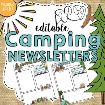 Preview of Camping Theme Editable Newsletters Template- POWERPOINT FILE