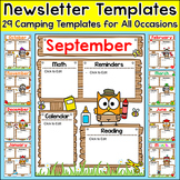 Monthly Newsletter Template Editable - Camping Theme Class