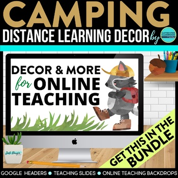 Preview of Camping Theme | Online Teaching Backdrop | Google Classroom Header | Slides