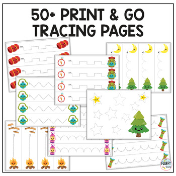 camping theme preschool tracing pack by fluffy tots tpt