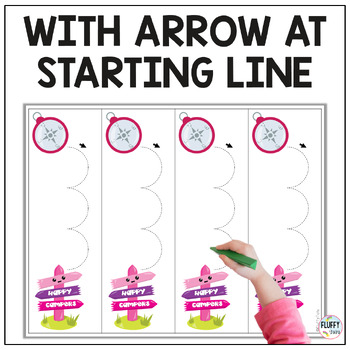 tracing lines for preschool camping theme by fluffy tots