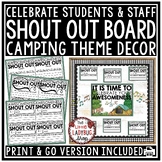 Camping Theme Student & Teacher Shout Out Bulletin Board B