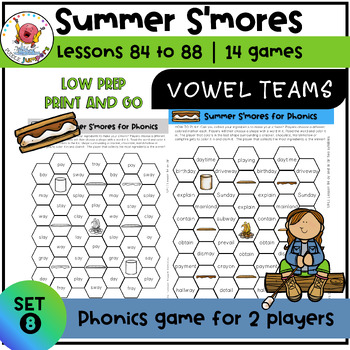 Preview of UFLI Phonics | Summer S'mores Camping Game | Lessons 84 to 88