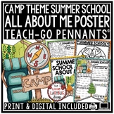 Camping Theme Summer School Writing Activity All About Me 
