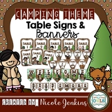 Camping Theme Table Signs and Banners