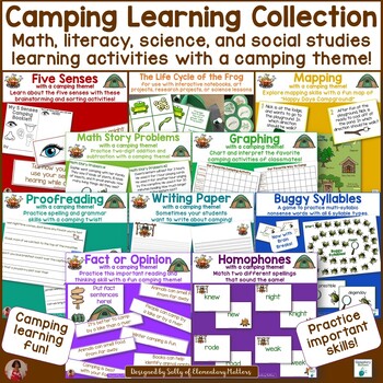Preview of Camping Theme Unit Learning Centers and Collection of Learning Activities