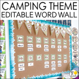 Camping Theme Word Wall, Camping Theme Classroom Decor, Wo