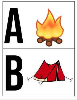 Preview of Camping Theme Word Wall Letters