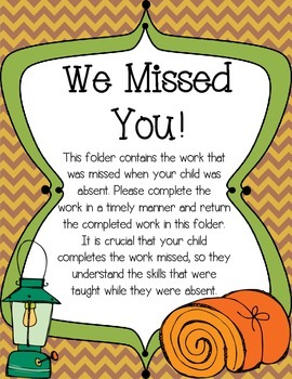 Camping Themed Absent Folders by Kristin Conklin | TpT