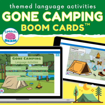 Preview of Camping Themed Activities for Speech Therapy BOOM Cards