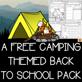 Preview of Camping Themed All About Me Back to School Activities