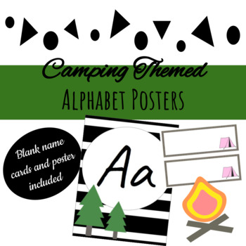 Preview of Camping Themed Alphabet Posters