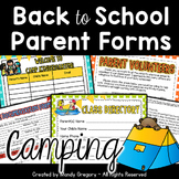 Camping Themed Back to School Parent Forms